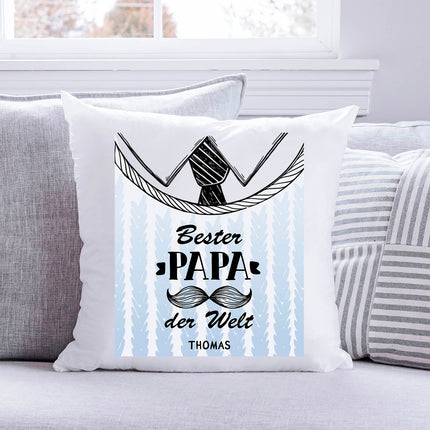 SEO. Bedrucktes Kissen mit Motiv Bester Papa der Welt - ohne Füllung Linkreich