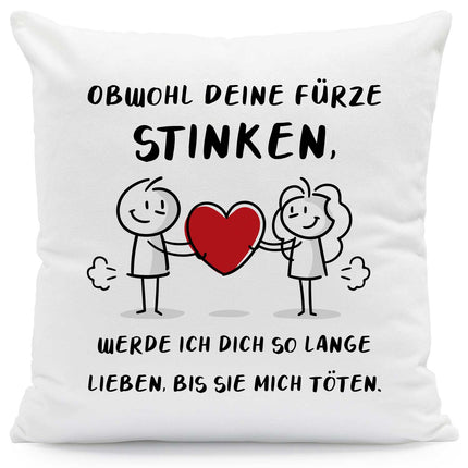 SEO. Bedrucktes Kissen mit Motiv Deine Fürze stinken - ohne Füllung Linkreich