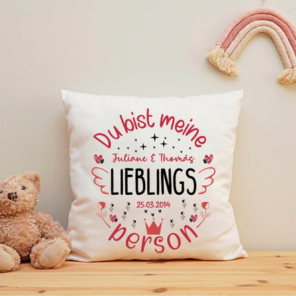 SEO. Bedrucktes Kissen mit Motiv Du bist meine Lieblingsperson - ohne Füllung Linkreich