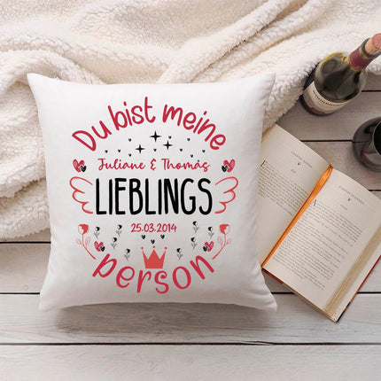 SEO. Bedrucktes Kissen mit Motiv Du bist meine Lieblingsperson - ohne Füllung Linkreich