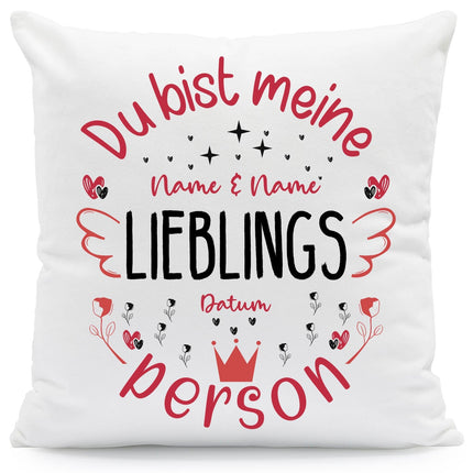 SEO. Bedrucktes Kissen mit Motiv Du bist meine Lieblingsperson - ohne Füllung Linkreich
