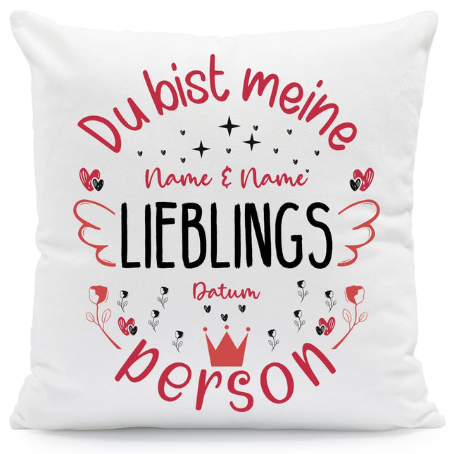SEO. Bedrucktes Kissen mit Motiv Du bist meine Lieblingsperson - ohne Füllung Linkreich