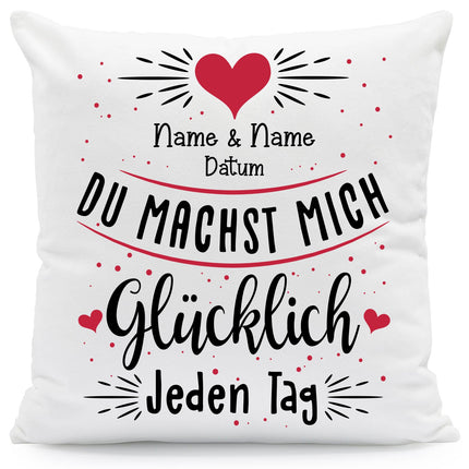 SEO. Bedrucktes Kissen mit Motiv Du machst mich glücklich Jeden Tag - ohne Füllung Linkreich