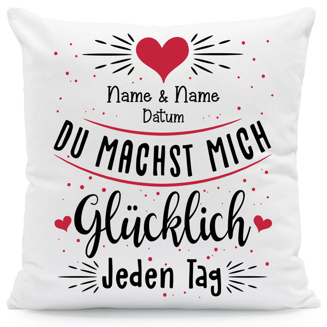SEO. Bedrucktes Kissen mit Motiv Du machst mich glücklich Jeden Tag - ohne Füllung Linkreich