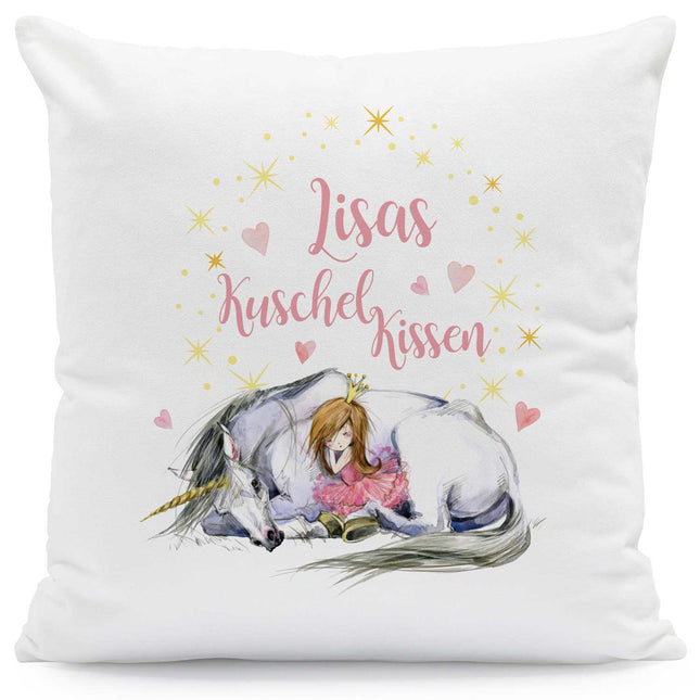 SEO. Bedrucktes Kissen mit Motiv Einhorn Kuschelkissen - ohne Füllung Linkreich