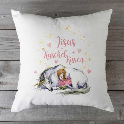 SEO. Bedrucktes Kissen mit Motiv Einhorn Kuschelkissen - ohne Füllung Linkreich