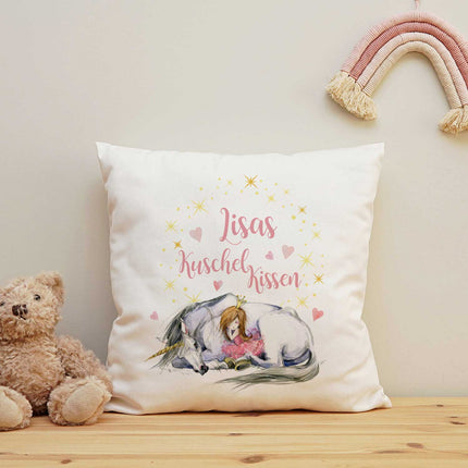 SEO. Bedrucktes Kissen mit Motiv Einhorn Kuschelkissen - ohne Füllung Linkreich
