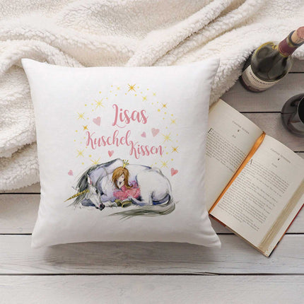 SEO. Bedrucktes Kissen mit Motiv Einhorn Kuschelkissen - ohne Füllung Linkreich