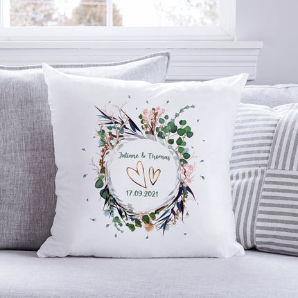 SEO. Bedrucktes Kissen mit Motiv "Flower Wedding" - ohne Füllung Linkreich
