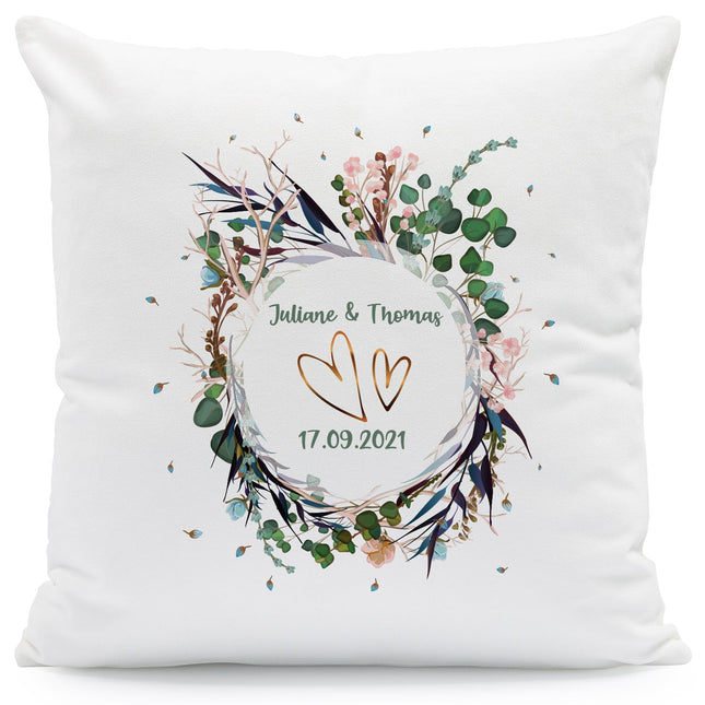 SEO. Bedrucktes Kissen mit Motiv "Flower Wedding" - ohne Füllung Linkreich
