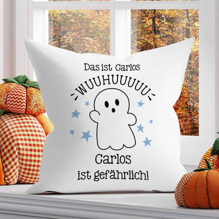 SEO. Bedrucktes Kissen mit Motiv Gefährlicher Geist - Junge Linkreich