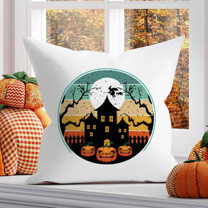 SEO. Bedrucktes Kissen mit Motiv Halloween Haus - ohne Füllung Linkreich
