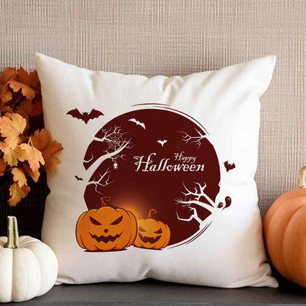SEO. Bedrucktes Kissen mit Motiv Halloween Kürbis - ohne Füllung Linkreich
