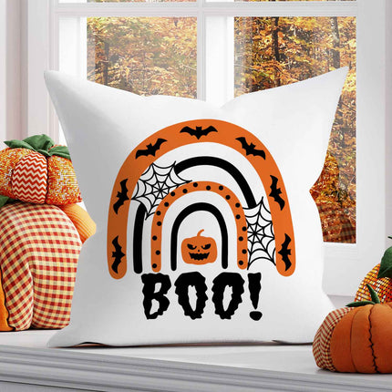 SEO. Bedrucktes Kissen mit Motiv Halloween Regenbogen - ohne Füllung Linkreich
