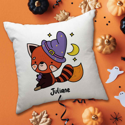 SEO. Bedrucktes Kissen mit Motiv Halloween Tiere - Roter Panda Linkreich