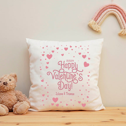 SEO. Bedrucktes Kissen mit Motiv Happy Valentines day Hearts - ohne Füllung Linkreich