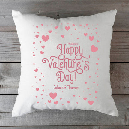 SEO. Bedrucktes Kissen mit Motiv Happy Valentines day Hearts - ohne Füllung Linkreich