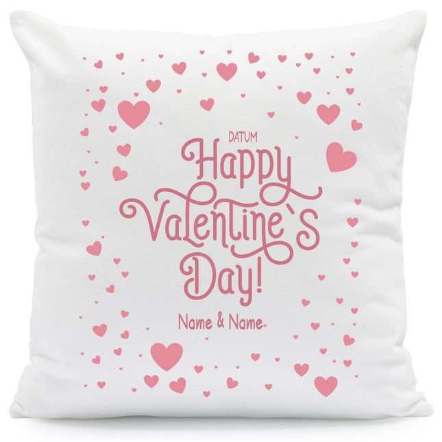 SEO. Bedrucktes Kissen mit Motiv Happy Valentines day Hearts - ohne Füllung Linkreich