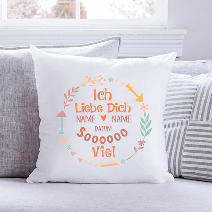 SEO. Bedrucktes Kissen mit Motiv "Ich Liebe Dich Soooo" - ohne Füllung Linkreich