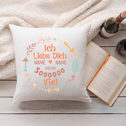 SEO. Bedrucktes Kissen mit Motiv "Ich Liebe Dich Soooo" - ohne Füllung Linkreich