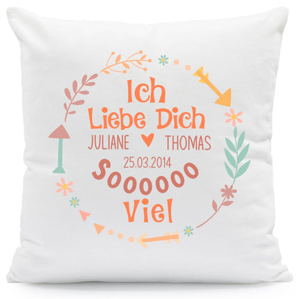 SEO. Bedrucktes Kissen mit Motiv "Ich Liebe Dich Soooo" - ohne Füllung Linkreich