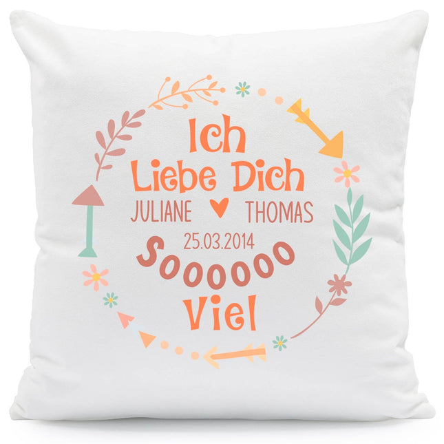 SEO. Bedrucktes Kissen mit Motiv "Ich Liebe Dich Soooo" - ohne Füllung Linkreich