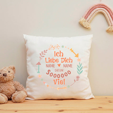 SEO. Bedrucktes Kissen mit Motiv "Ich Liebe Dich Soooo" - ohne Füllung Linkreich