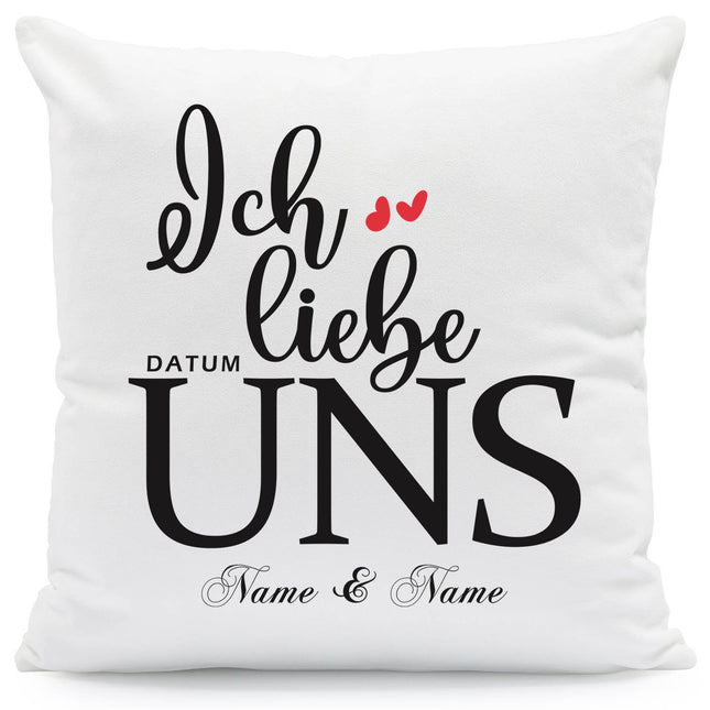 SEO. Bedrucktes Kissen mit Motiv "Ich Liebe Uns" - ohne Füllung Linkreich