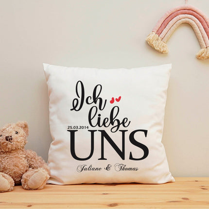 SEO. Bedrucktes Kissen mit Motiv "Ich Liebe Uns" - ohne Füllung Linkreich