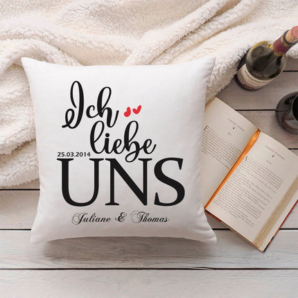 SEO. Bedrucktes Kissen mit Motiv "Ich Liebe Uns" - ohne Füllung Linkreich
