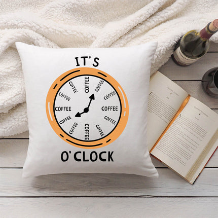SEO. Bedrucktes Kissen mit Motiv "It's coffee o´clock" - ohne Füllung Linkreich