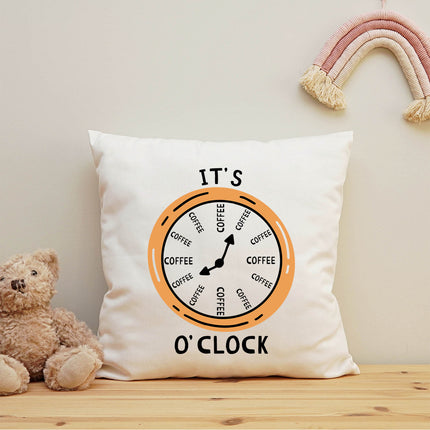 SEO. Bedrucktes Kissen mit Motiv "It's coffee o´clock" - ohne Füllung Linkreich