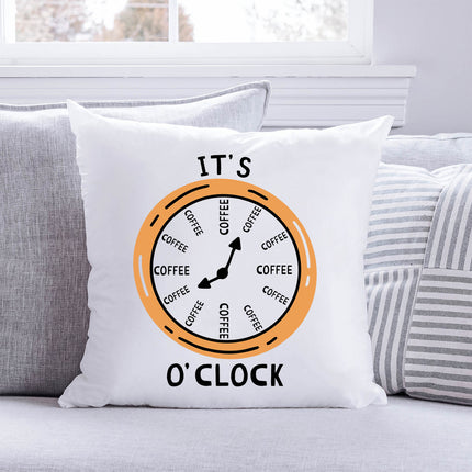 SEO. Bedrucktes Kissen mit Motiv "It's coffee o´clock" - ohne Füllung Linkreich