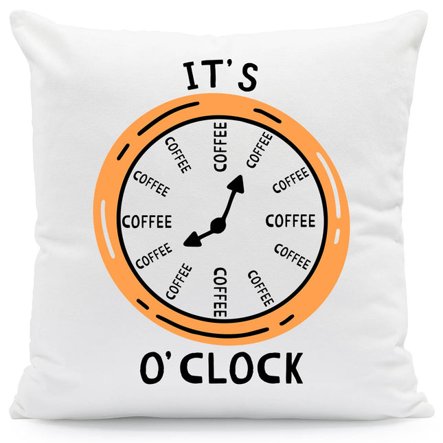 SEO. Bedrucktes Kissen mit Motiv "It's coffee o´clock" - ohne Füllung Linkreich