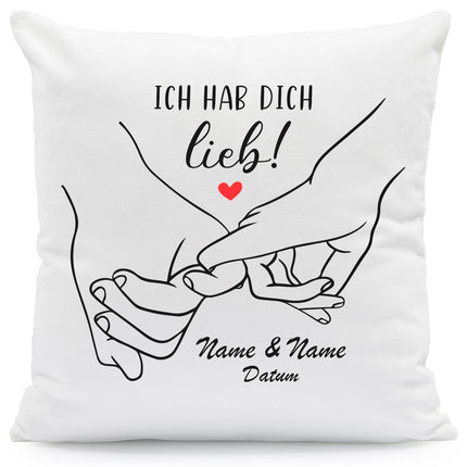 SEO. Bedrucktes Kissen mit Motiv "Love Hands" - ohne Füllung Linkreich
