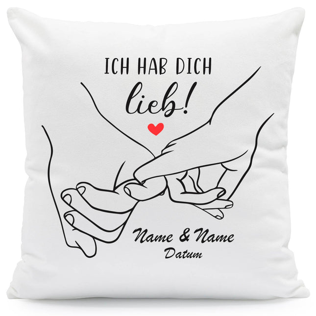 SEO. Bedrucktes Kissen mit Motiv "Love Hands" - ohne Füllung Linkreich