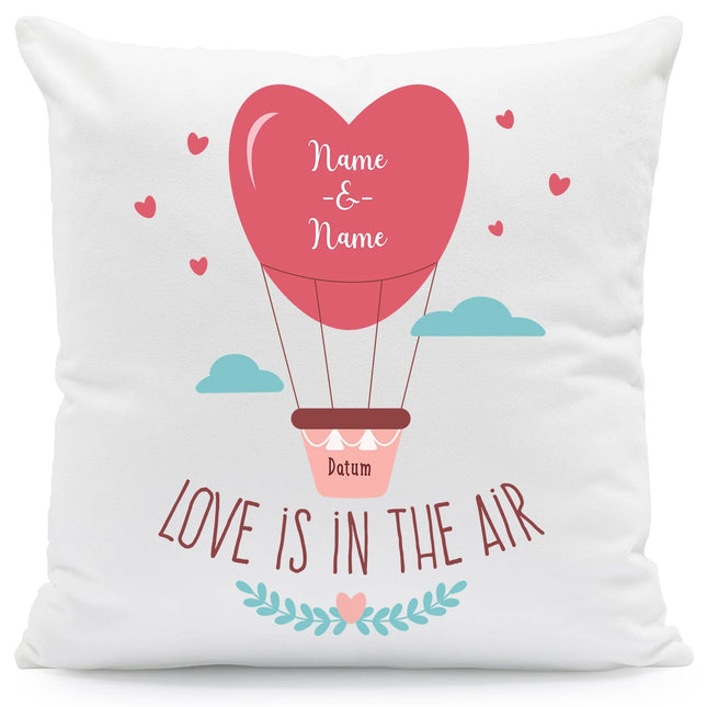SEO. Bedrucktes Kissen mit Motiv Love is in the air - ohne Füllung Linkreich