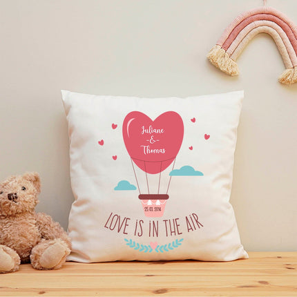 SEO. Bedrucktes Kissen mit Motiv Love is in the air - ohne Füllung Linkreich