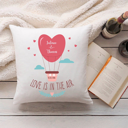 SEO. Bedrucktes Kissen mit Motiv Love is in the air - ohne Füllung Linkreich