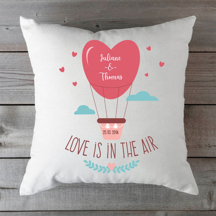 SEO. Bedrucktes Kissen mit Motiv Love is in the air - ohne Füllung Linkreich