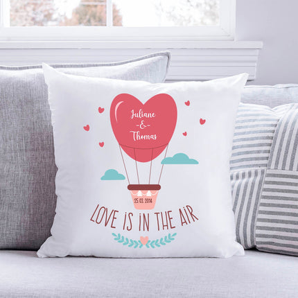 SEO. Bedrucktes Kissen mit Motiv Love is in the air - ohne Füllung Linkreich