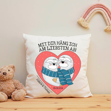 SEO. Bedrucktes Kissen mit Motiv Mit Dir häng ich am Liebsten ab - ohne Füllung Linkreich