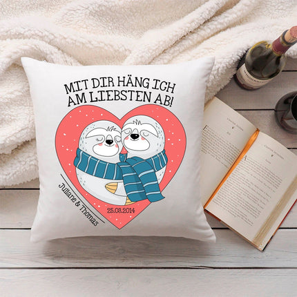 SEO. Bedrucktes Kissen mit Motiv Mit Dir häng ich am Liebsten ab - ohne Füllung Linkreich