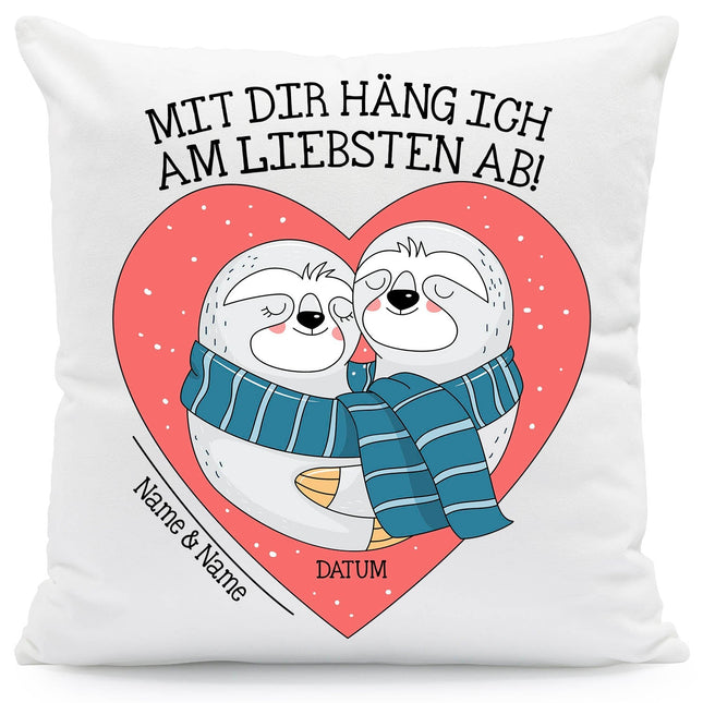 SEO. Bedrucktes Kissen mit Motiv Mit Dir häng ich am Liebsten ab - ohne Füllung Linkreich