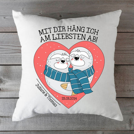 SEO. Bedrucktes Kissen mit Motiv Mit Dir häng ich am Liebsten ab - ohne Füllung Linkreich