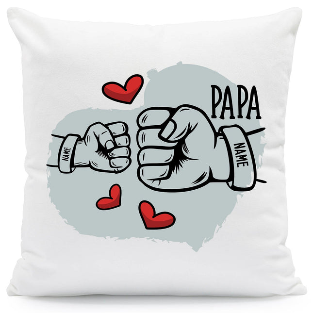 SEO. Bedrucktes Kissen mit Motiv Papa fist bump - 1 Kind Linkreich