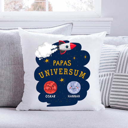 SEO. Bedrucktes Kissen mit Motiv Papas Universum - ohne Füllung Linkreich