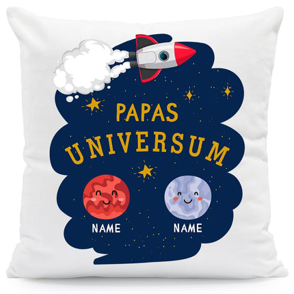 SEO. Bedrucktes Kissen mit Motiv Papas Universum - ohne Füllung Linkreich