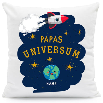 SEO. Bedrucktes Kissen mit Motiv Papas Universum - ohne Füllung Linkreich