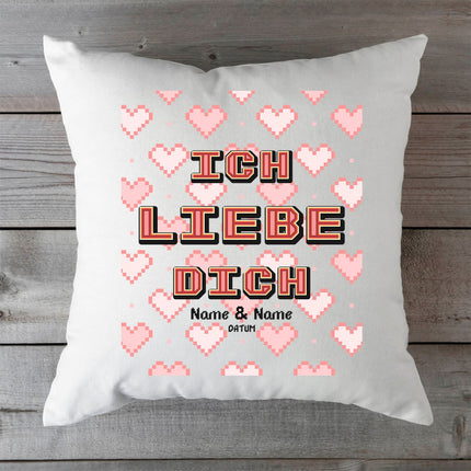 SEO. Bedrucktes Kissen mit Motiv "Pixel Heart" - ohne Füllung Linkreich
